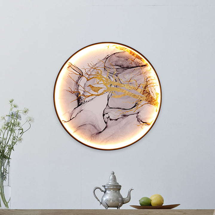 Skørter | Asian Flowers/Bird Fabric Wall Lighting LED Wall Light Fixture in Black for the Living Room