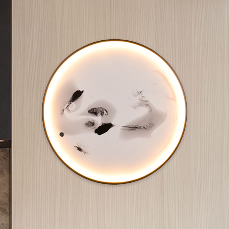 Skørter | Misty Mountains/Carpvis Wall Lamp Chinese Style Fabric Lounge LED Wall Light in Black