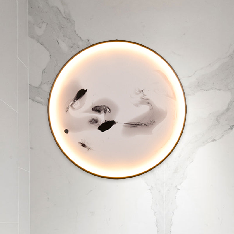 Skørter | Misty Mountains/Carpvis Wall Lamp Chinese Style Fabric Lounge LED Wall Light in Black