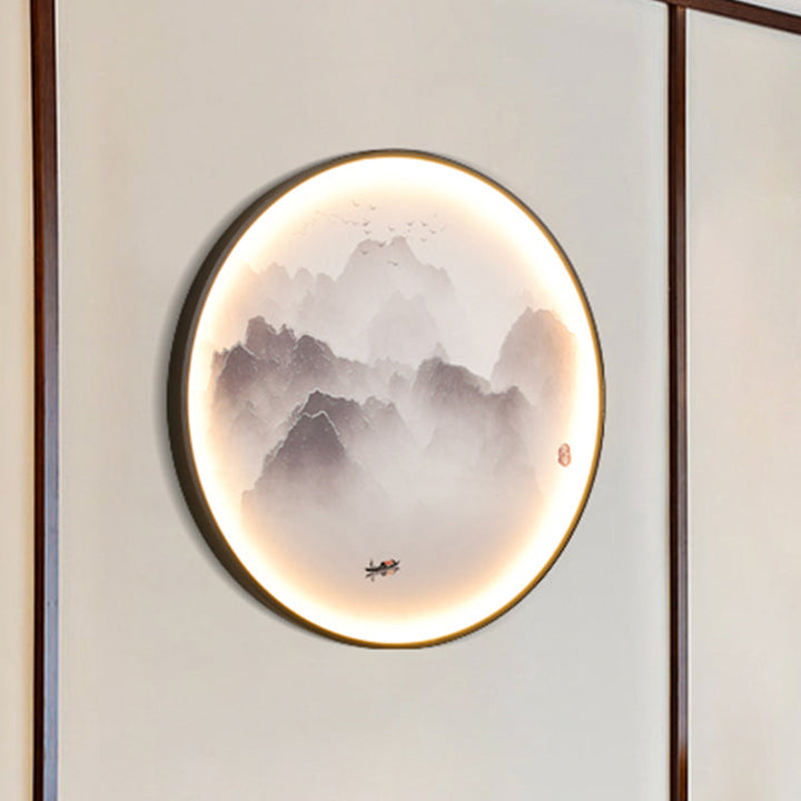 Skørter | Misty Mountains/Carpvis Wall Lamp Chinese Style Fabric Lounge LED Wall Light in Black
