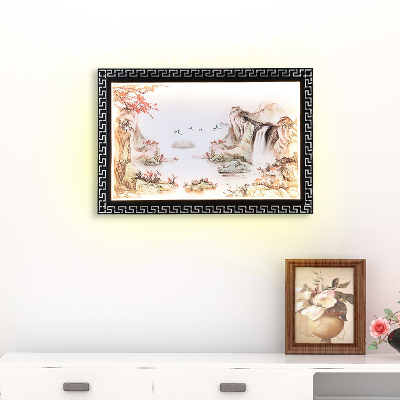 Skørter | Paradise/Misty Mountain Wall Lamp Chinese Fabric LED Black Wall Lighting for Home Decoration