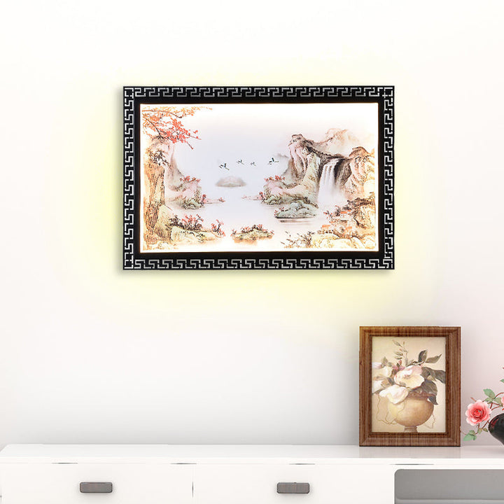 Skørter | Paradise/Misty Mountain Wall Lamp Chinese Fabric LED Black Wall Lighting for Home Decoration