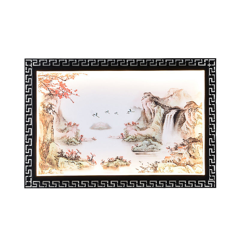 Skørter | Paradise/Misty Mountain Wall Lamp Chinese Fabric LED Black Wall Lighting for Home Decoration