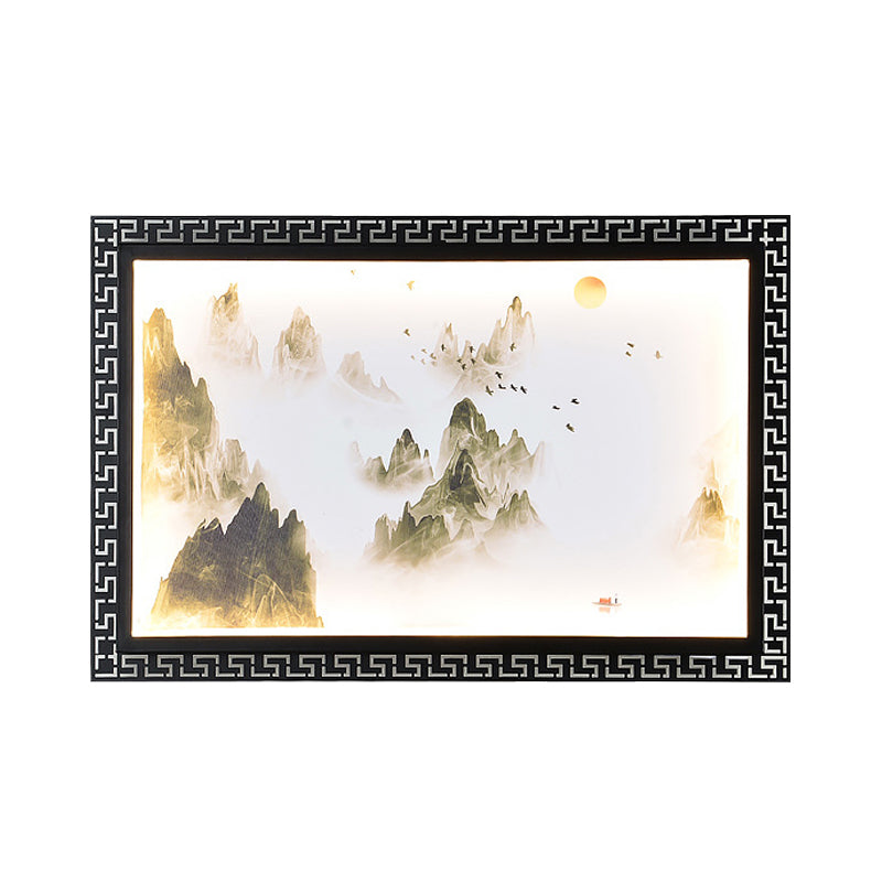 Skørter | Paradise/Misty Mountain Wall Lamp Chinese Fabric LED Black Wall Lighting for Home Decoration
