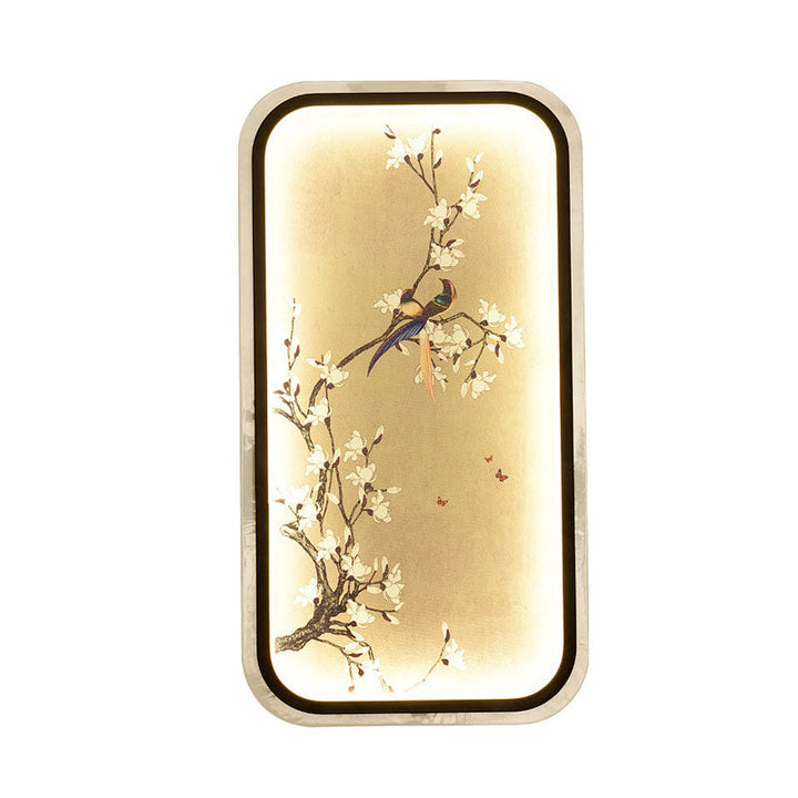 Skørter | Blooming Tree Wall Mural Light Asia Black Fabric Wall Lighting Fixture for Decoration