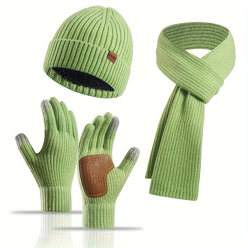 Lisslune | Winter Comfort Set – Knitted Beanie, Scarf and Gloves for Unisex