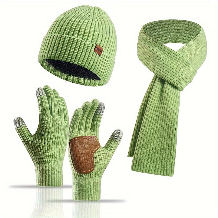 Lisslune | Winter Comfort Set – Knitted Beanie, Scarf and Gloves for Unisex