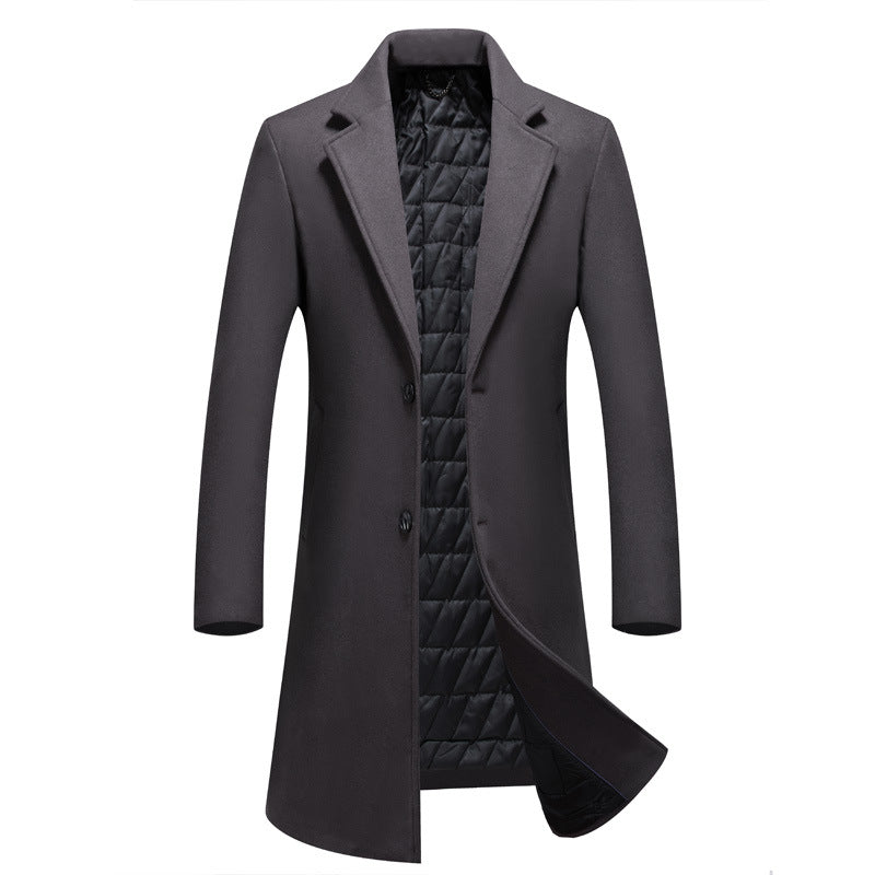 Men's Elegant and Warming Long Coat with Quilted Lining Lisslune