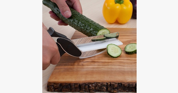 Lisslune | 2 in 1 Stainless Steel Food Chopper with Comfort Grip - Chopping Made Smart