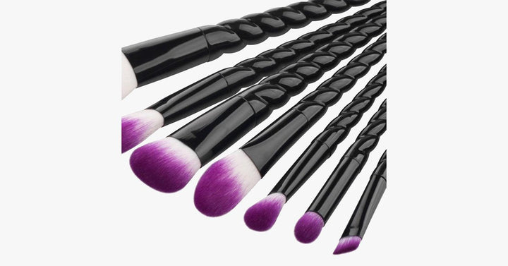 Lisslune | Black Unicorn Makeup Brush Set with 7 Brushes – For the Perfect Blending