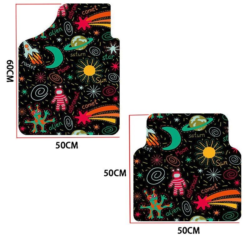 Lisslune | 4-piece comic pattern car mats - Universal fit for cars, SUVs, and 7-seater vans