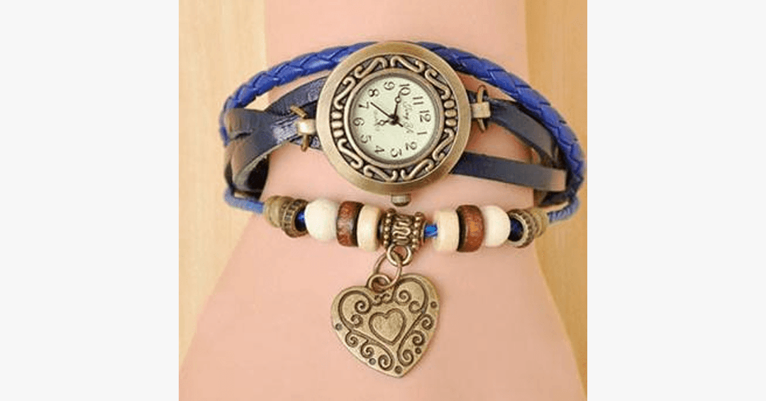 Lisslune | Heart Vintage Wrap Watch