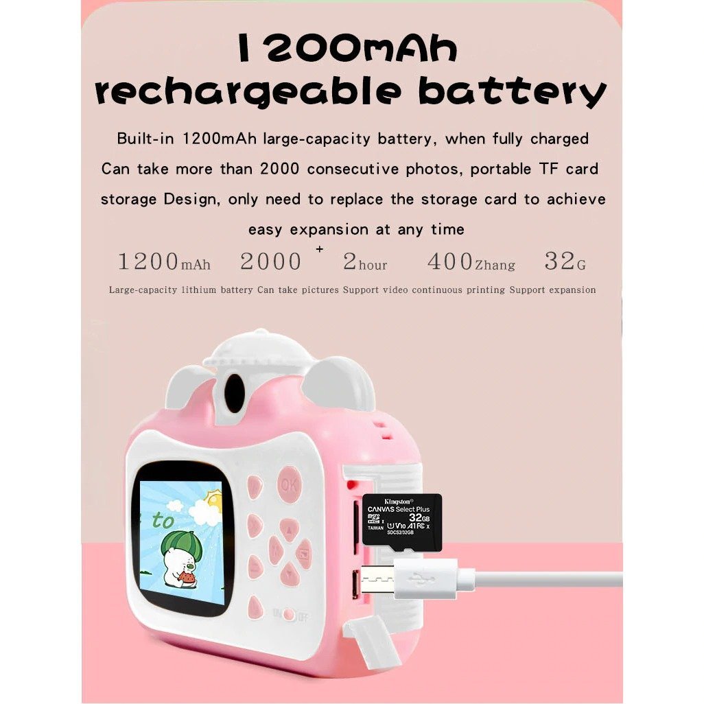 Lisslune | Instant Print Camera Bundle 1080 Camera with Thermal Print