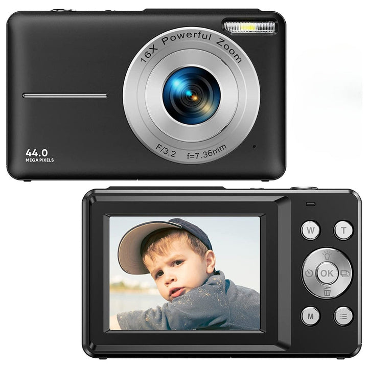 Lisslune | Portable Digital Camera 1080P 44MP with 16X Zoom – Compact Vlogging Camera with LCD Screen, Rechargeable, Perfect for Teens and Students