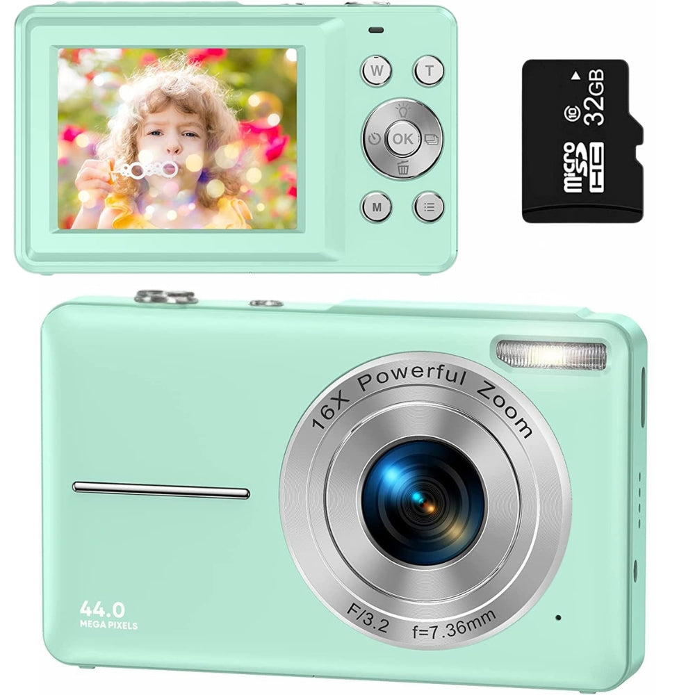 Lisslune | Portable Digital Camera 1080P 44MP with 16X Zoom – Compact Vlogging Camera with LCD Screen, Rechargeable, Perfect for Teens and Students