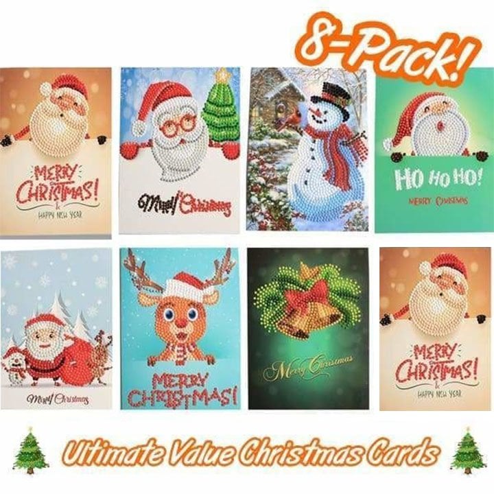 Lisslune | 5D Diamond Painting Christmas Cards New Arrival (8 Pack)