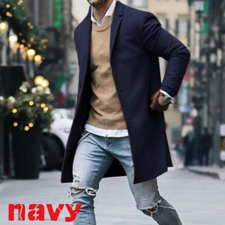 Men's elegant long coat with modern cut Lisslune