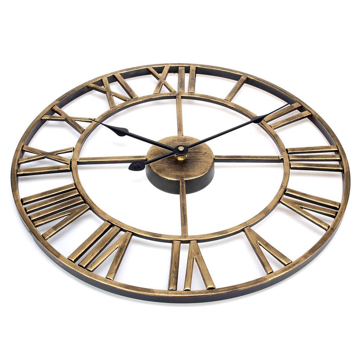 Lisslune | Roman Letters Large Silent Wall Clock 16 Inch Iron