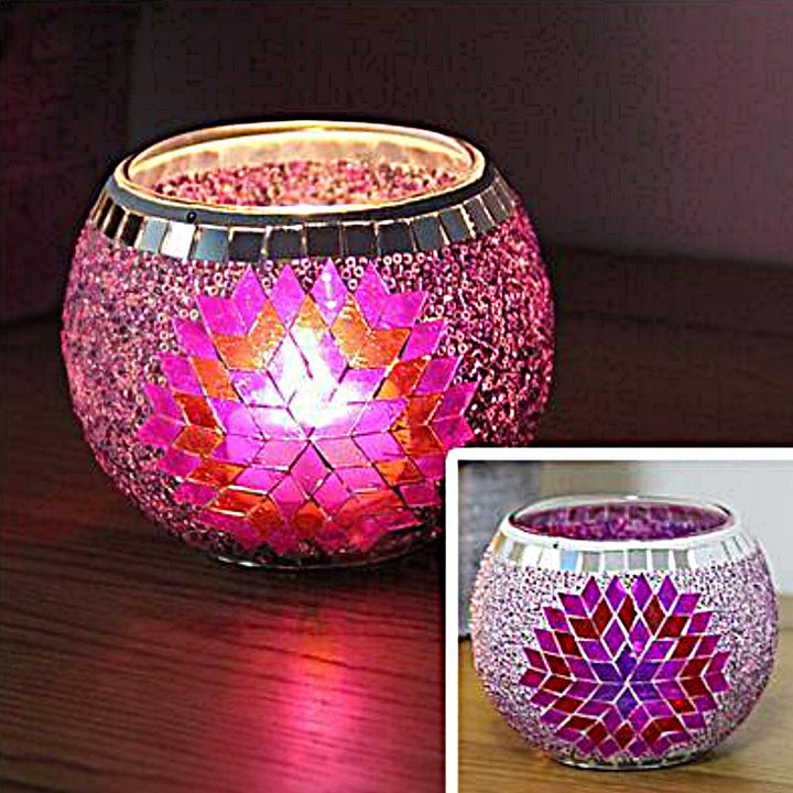 Lisslune | European Retro Glass Mosaic Tealight Holder