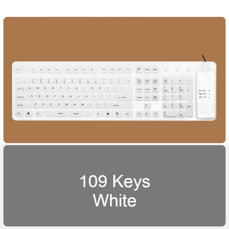 Lisslune | Roll-up Silicone Flexible Keyboard, with USB Wired, Waterproof Coating & Silent Typing