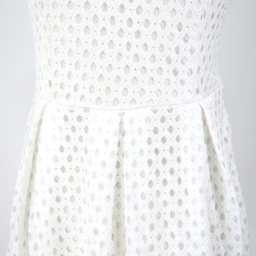 Women's summer dress with unique textured design and wide waist belt