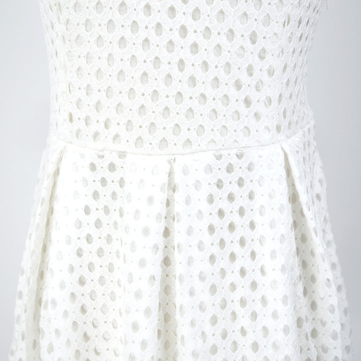 Women's summer dress with unique textured design and wide waist belt