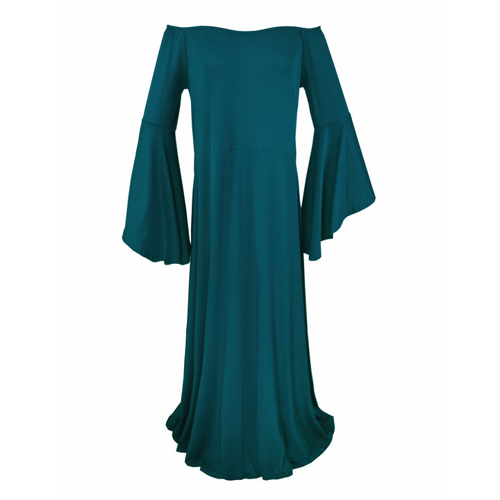 Women's Maternity Maxi Dress with Off-Shoulder Design and Flowing Sleeves Lisslune
