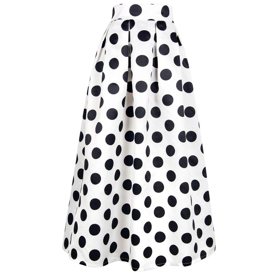 Ladies' A-line skirt with large polka dot pattern Lisslune