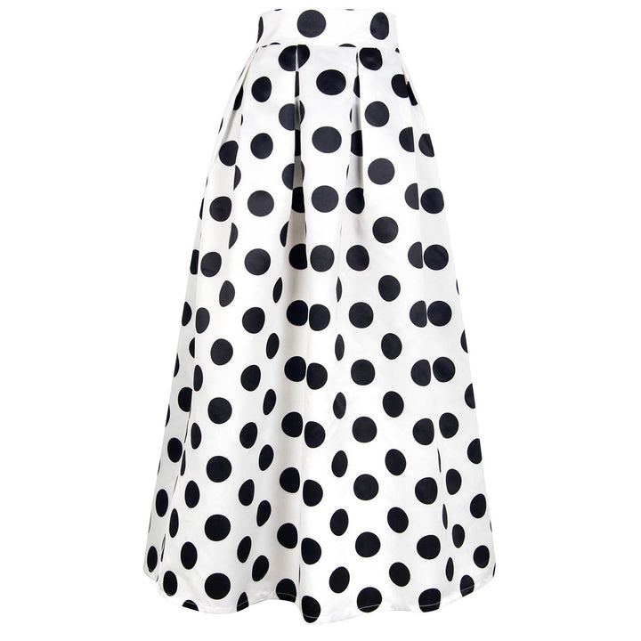 Ladies' A-line skirt with large polka dot pattern Lisslune