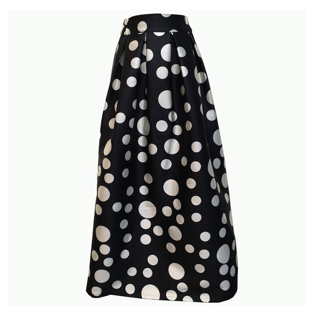 Ladies' A-line skirt with large polka dot pattern Lisslune