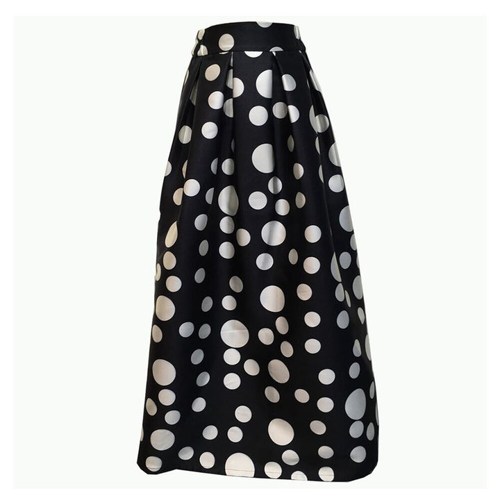 Ladies' A-line skirt with large polka dot pattern Lisslune