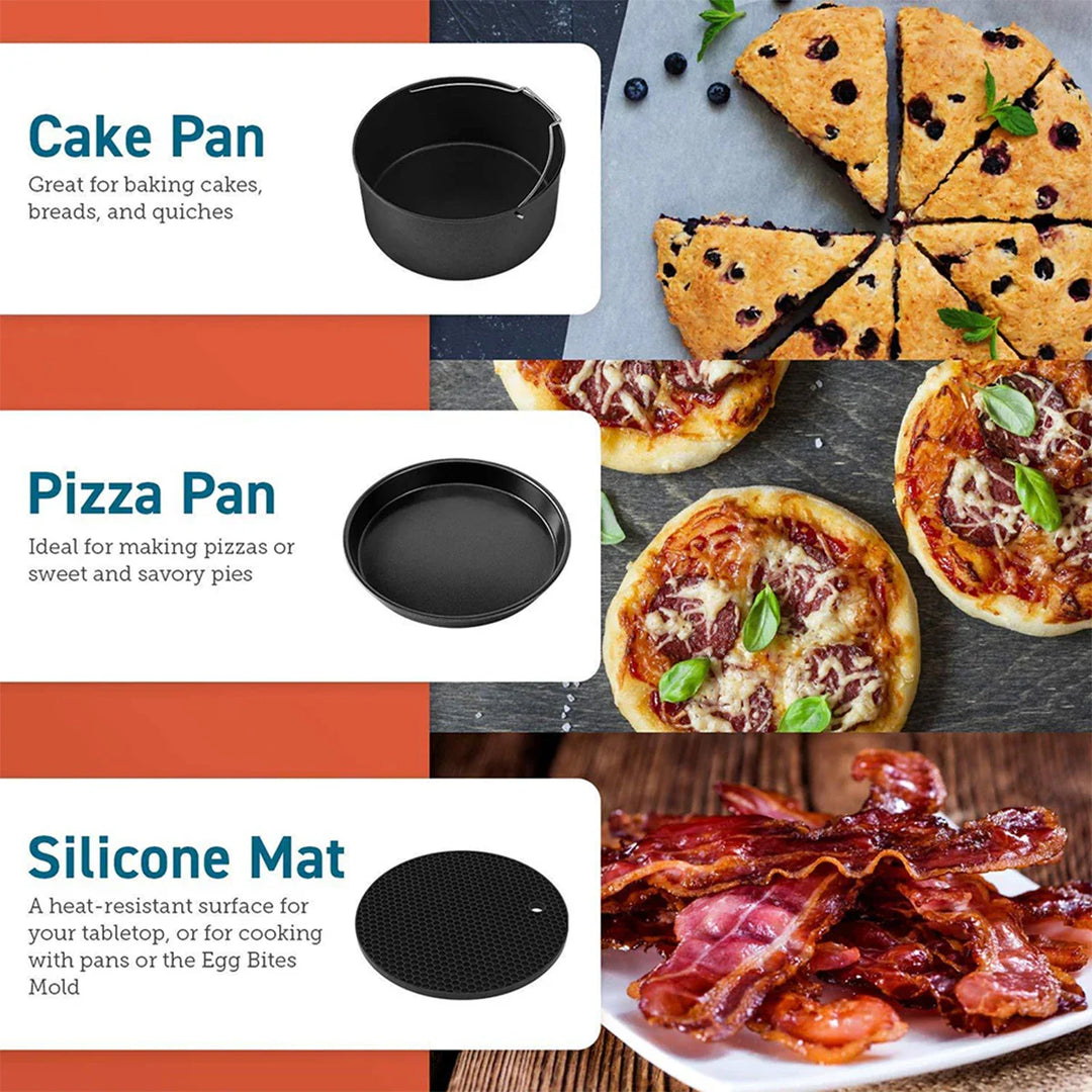 Lisslune | AirFryChef | Hot Air Fryer Accessory Set | Simple and Versatile | Transform Your Kitchen
