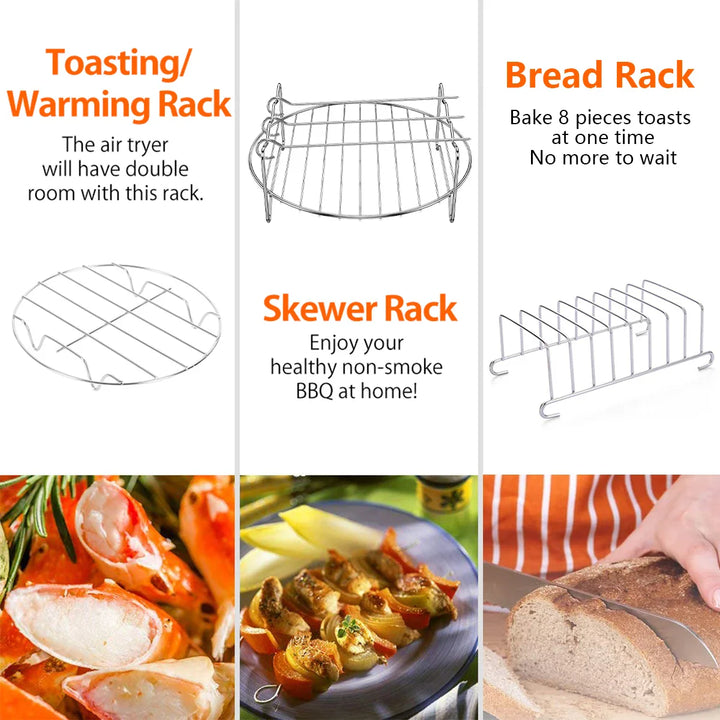 Lisslune | AirFryChef | Hot Air Fryer Accessory Set | Simple and Versatile | Transform Your Kitchen
