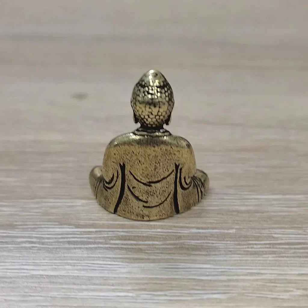 Lisslune | 10 pieces mini brass sitting Buddha statue figure for travel Buddhism worship home office desk decoration