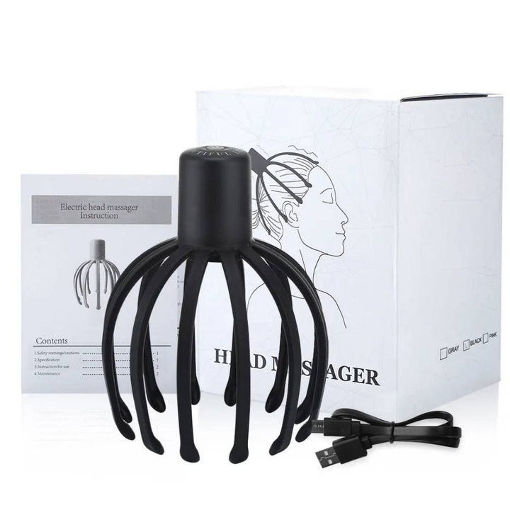 Lisslune | Smart Electric Octopus Head Massager Machine for Scalp Massage, Stress Relief, Improved Sleep & Multi-Directional Vibration