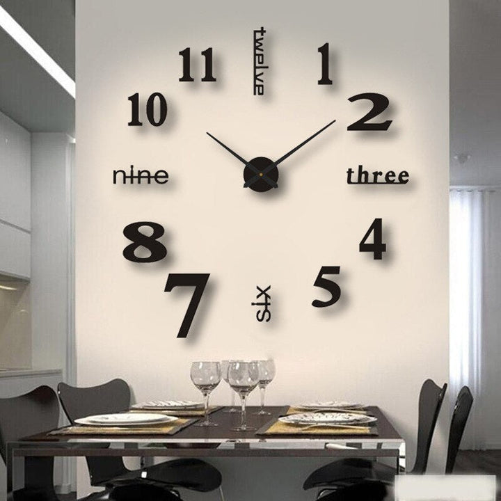 Lisslune | Unique Black Wall Clock | Innovative Design, Quartz Movement & Ideal for Home Decor