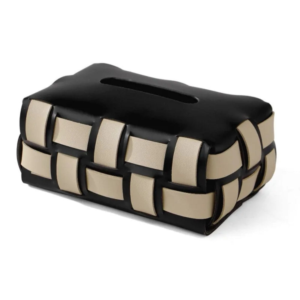 Lisslune | Braided Vegan Leather Tissue Holder