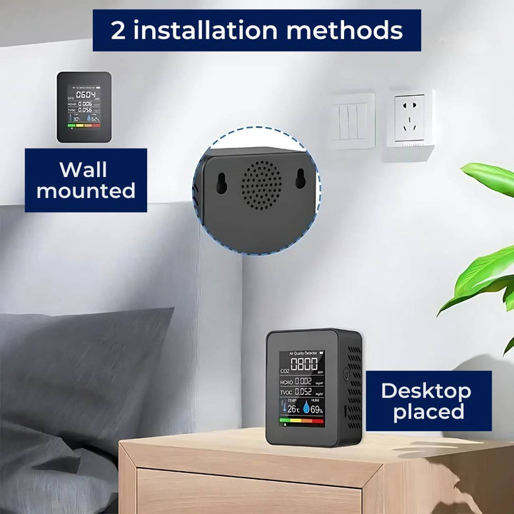 Lisslune | CO2 Carbon Dioxide Monitor - Air Quality Detector with Real-Time Alerts for Home and Office Air Quality Monitoring