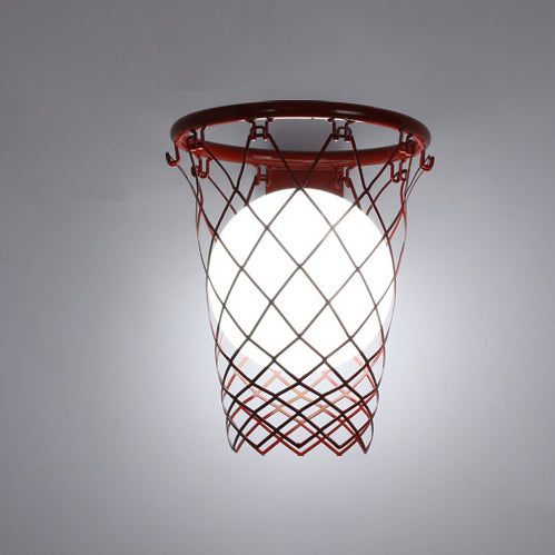 Lisslune | Slamora Children's Wall Light | Basketball Hoop Design | Glass & Metal | Art Deco Style | Bedroom Light