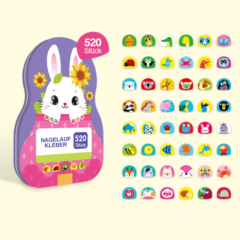 Lisslune | Nail Sticker Set for Kids (520 Pieces)