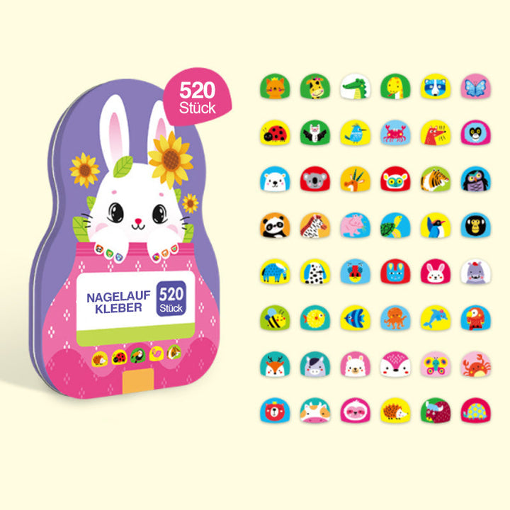 Lisslune | Nail Sticker Set for Kids (520 Pieces)