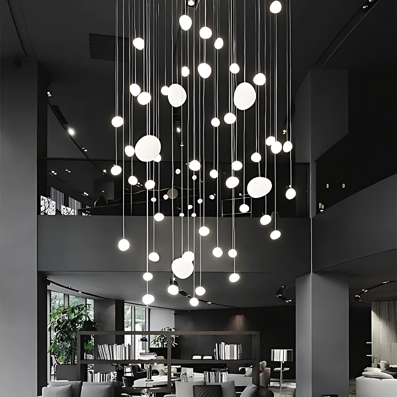 Lisslune | GloStone | Elegant Glass Pebble Pendant Light