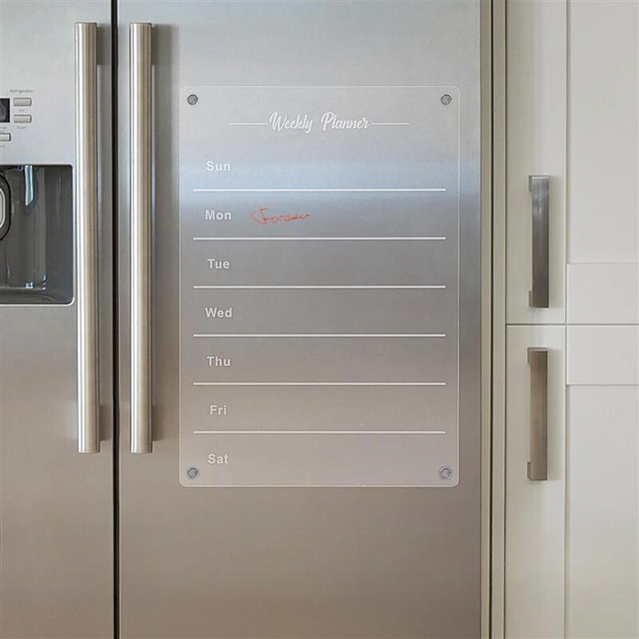 Lisslune | Weekly Planner Magnetic Fridge Organizer | Vibrant Markers, Easy Wipe Clean & Ideal for Home Kitchen Management