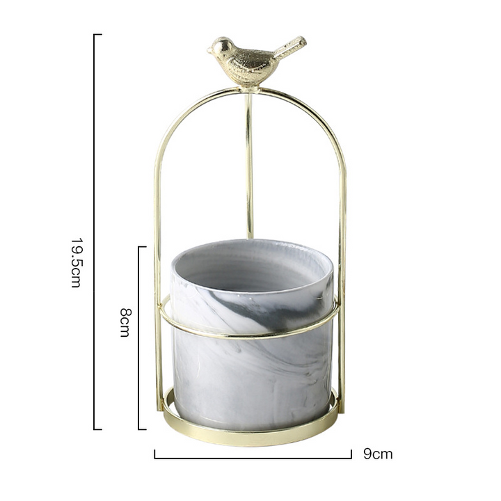 Lisslune | Flower plant pots with bird design for stylish decoration