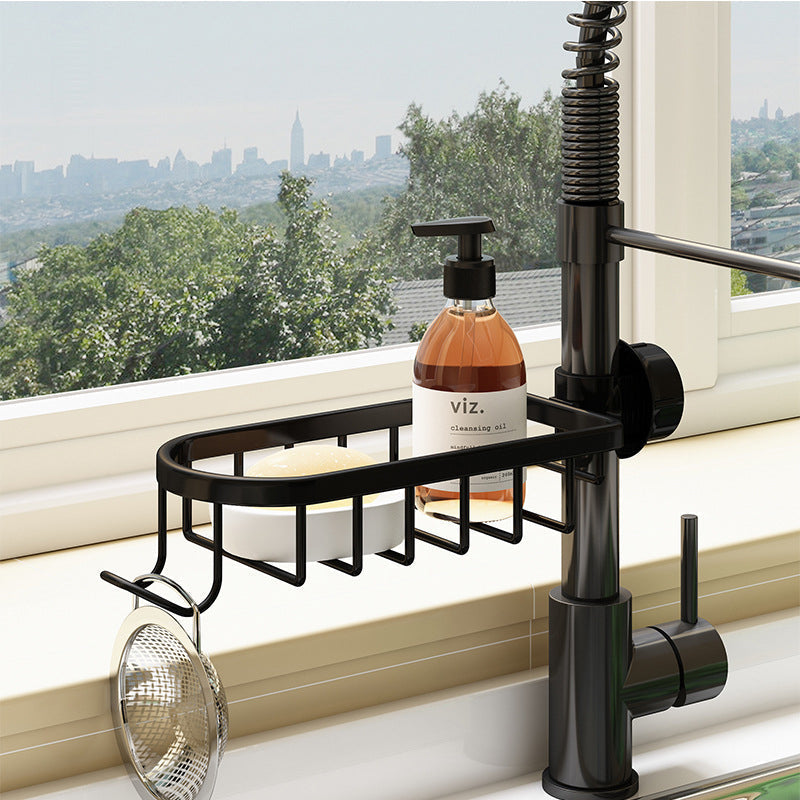 Lisslune | Shower holder for Shampoo & Soap – Stainless Aluminium – Silver or Black – No Drilling