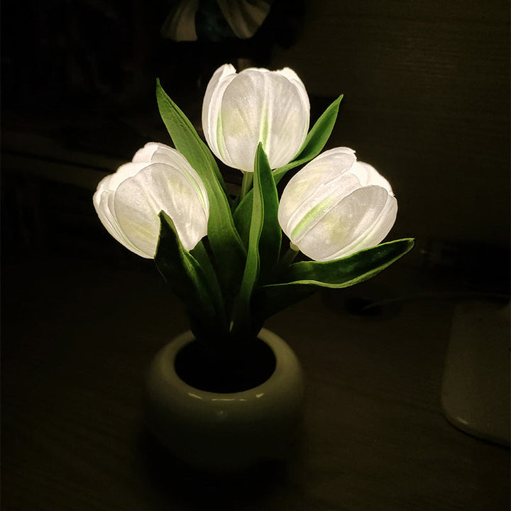 Lisslune | LED Tulip Nightstand Lamp Flower Table Lamp