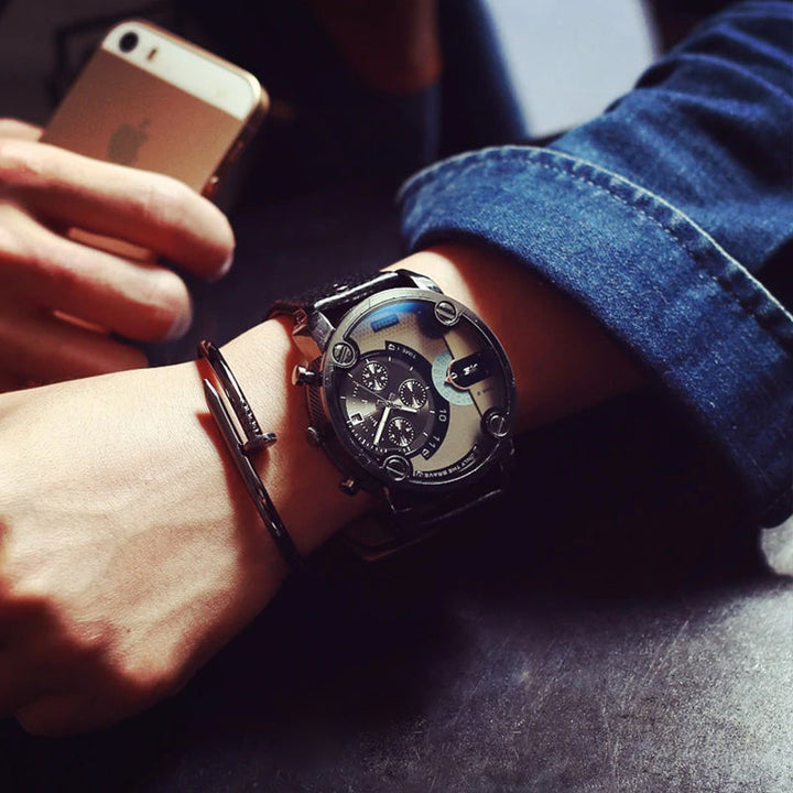 Lisslune | Men's Fashion Large Dial Style Steel Band Watch