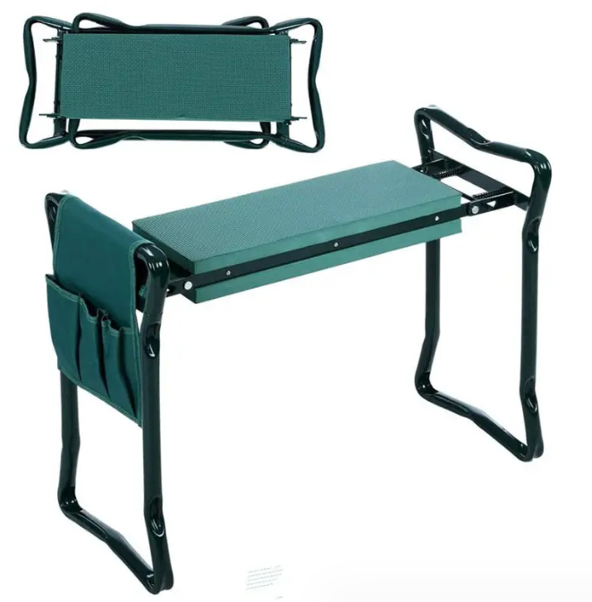 Lisslune | Garden Stool with Bag – Collapsible Seat and Workspace for Gardening