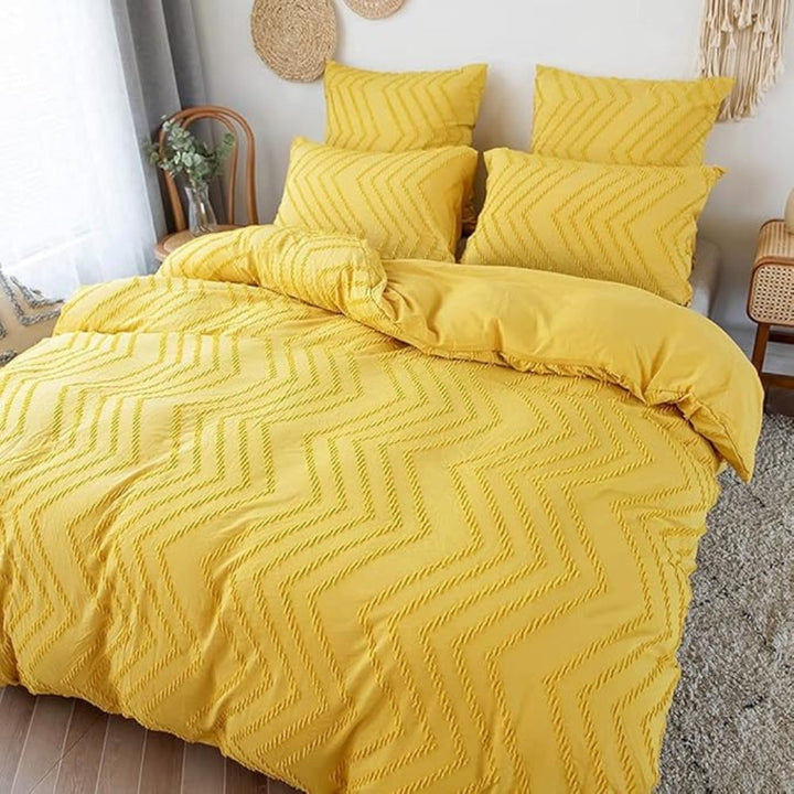 Lisslune | Chevron Plush Quilt Cover | 3pcs Set