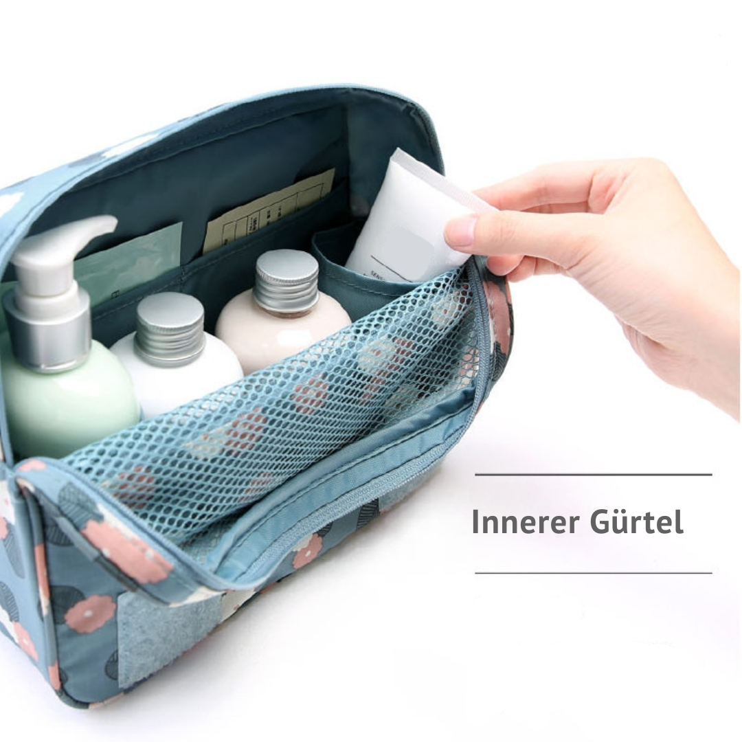 Lisslune | TravelEase – Water-repellent Cosmetic Bag with Hook and Compartments | Travel Toiletry Bag